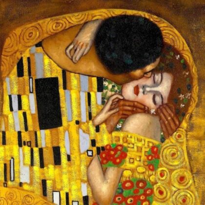 Klimt Kiss | A3 size printed canvas